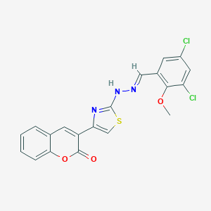 molecular formula C20H13Cl2N3O3S B381481 3,5-dichloro-2-methoxybenzaldehyde [4-(2-oxo-2H-chromen-3-yl)-1,3-thiazol-2-yl]hydrazone 