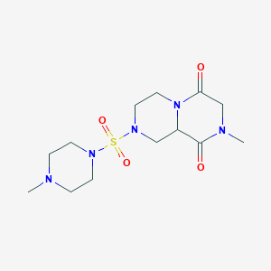 molecular formula C13H23N5O4S B3814811 2-methyl-8-[(4-methylpiperazin-1-yl)sulfonyl]tetrahydro-2H-pyrazino[1,2-a]pyrazine-1,4(3H,6H)-dione 