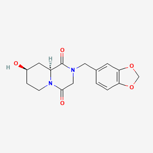 molecular formula C16H18N2O5 B3814812 (8R*,9aS*)-2-(1,3-benzodioxol-5-ylmethyl)-8-hydroxytetrahydro-2H-pyrido[1,2-a]pyrazine-1,4(3H,6H)-dione 