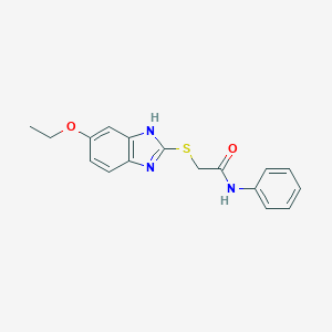 molecular formula C17H17N3O2S B381482 2-[(5-ethoxy-1H-benzimidazol-2-yl)sulfanyl]-N-phenylacetamide CAS No. 4813-91-6