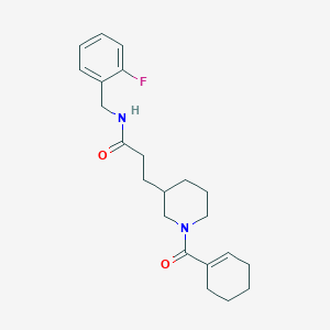molecular formula C22H29FN2O2 B3814828 3-[1-(1-cyclohexen-1-ylcarbonyl)-3-piperidinyl]-N-(2-fluorobenzyl)propanamide 