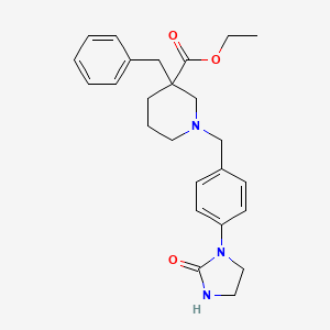 molecular formula C25H31N3O3 B3814840 ethyl 3-benzyl-1-[4-(2-oxo-1-imidazolidinyl)benzyl]-3-piperidinecarboxylate 