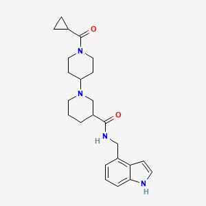 molecular formula C24H32N4O2 B3814847 1'-(cyclopropylcarbonyl)-N-(1H-indol-4-ylmethyl)-1,4'-bipiperidine-3-carboxamide 