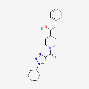 molecular formula C22H30N4O2 B3814850 1-{1-[(1-cyclohexyl-1H-1,2,3-triazol-4-yl)carbonyl]-4-piperidinyl}-2-phenylethanol 