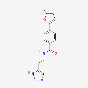 molecular formula C17H17N3O2 B3814866 N-[2-(1H-imidazol-4-yl)ethyl]-4-(5-methyl-2-furyl)benzamide 