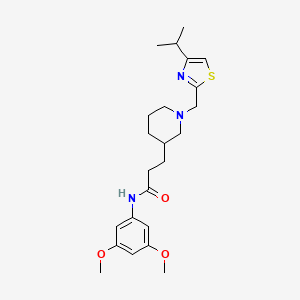 molecular formula C23H33N3O3S B3814870 N-(3,5-dimethoxyphenyl)-3-{1-[(4-isopropyl-1,3-thiazol-2-yl)methyl]-3-piperidinyl}propanamide 