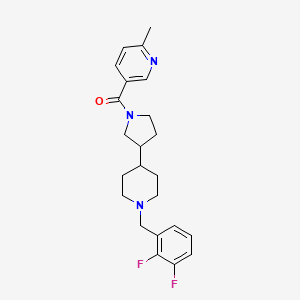 molecular formula C23H27F2N3O B3814873 5-({3-[1-(2,3-difluorobenzyl)-4-piperidinyl]-1-pyrrolidinyl}carbonyl)-2-methylpyridine 