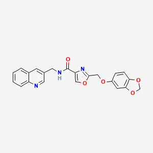 molecular formula C22H17N3O5 B3814878 2-[(1,3-benzodioxol-5-yloxy)methyl]-N-(3-quinolinylmethyl)-1,3-oxazole-4-carboxamide 