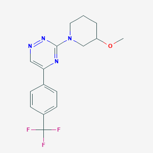 molecular formula C16H17F3N4O B3814883 3-(3-methoxy-1-piperidinyl)-5-[4-(trifluoromethyl)phenyl]-1,2,4-triazine 