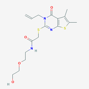 2-[(3-allyl-5,6-dimethyl-4-oxo-3,4-dihydrothieno[2,3-d]pyrimidin-2-yl)sulfanyl]-N-[2-(2-hydroxyethoxy)ethyl]acetamide