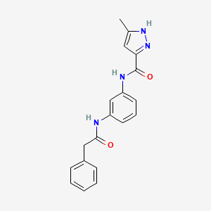 molecular formula C19H18N4O2 B3814895 3-methyl-N-{3-[(phenylacetyl)amino]phenyl}-1H-pyrazole-5-carboxamide 