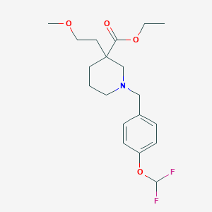 molecular formula C19H27F2NO4 B3814912 ethyl 1-[4-(difluoromethoxy)benzyl]-3-(2-methoxyethyl)-3-piperidinecarboxylate 