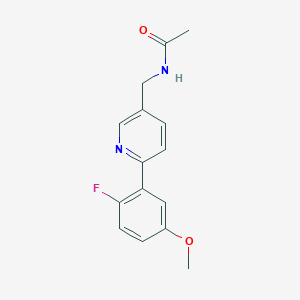 molecular formula C15H15FN2O2 B3814916 N-{[6-(2-fluoro-5-methoxyphenyl)pyridin-3-yl]methyl}acetamide 