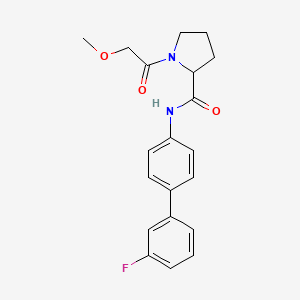 molecular formula C20H21FN2O3 B3814933 N-(3'-fluoro-4-biphenylyl)-1-(methoxyacetyl)prolinamide 