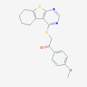 1-(4-Methoxyphenyl)-2-(5,6,7,8-tetrahydro[1]benzothieno[2,3-d]pyrimidin-4-ylsulfanyl)ethanone