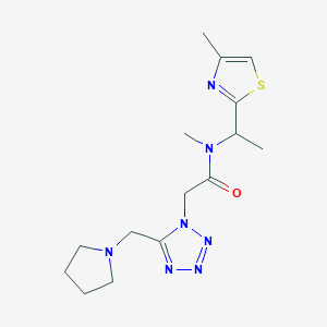 molecular formula C15H23N7OS B3814965 N-methyl-N-[1-(4-methyl-1,3-thiazol-2-yl)ethyl]-2-[5-(1-pyrrolidinylmethyl)-1H-tetrazol-1-yl]acetamide 