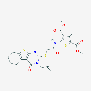 Dimethyl 5-({[(3-allyl-4-oxo-3,4,5,6,7,8-hexahydro[1]benzothieno[2,3-d]pyrimidin-2-yl)sulfanyl]acetyl}amino)-3-methyl-2,4-thiophenedicarboxylate