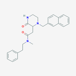 molecular formula C26H29N3O2 B3814970 N-methyl-2-[1-(2-naphthylmethyl)-3-oxo-2-piperazinyl]-N-(2-phenylethyl)acetamide 