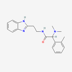 molecular formula C20H24N4O B3814977 N-[2-(1H-benzimidazol-2-yl)ethyl]-2-(dimethylamino)-2-(2-methylphenyl)acetamide 