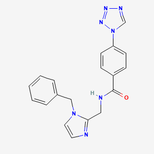 molecular formula C19H17N7O B3814981 N-[(1-benzyl-1H-imidazol-2-yl)methyl]-4-(1H-tetrazol-1-yl)benzamide 