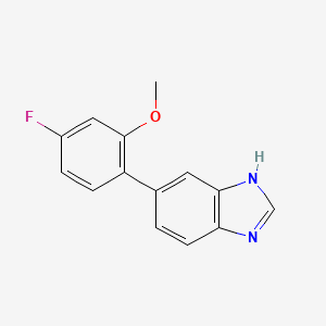molecular formula C14H11FN2O B3814988 6-(4-fluoro-2-methoxyphenyl)-1H-benzimidazole 