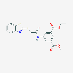 molecular formula C21H20N2O5S2 B381499 Diethyl 5-{[(1,3-benzothiazol-2-ylthio)acetyl]amino}isophthalate 