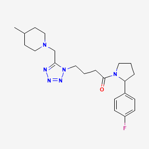 molecular formula C22H31FN6O B3815012 1-[(1-{4-[2-(4-fluorophenyl)-1-pyrrolidinyl]-4-oxobutyl}-1H-tetrazol-5-yl)methyl]-4-methylpiperidine 