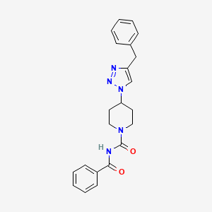 molecular formula C22H23N5O2 B3815025 N-benzoyl-4-(4-benzyl-1H-1,2,3-triazol-1-yl)-1-piperidinecarboxamide 