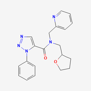 molecular formula C20H21N5O2 B3815040 1-phenyl-N-(pyridin-2-ylmethyl)-N-(tetrahydrofuran-2-ylmethyl)-1H-1,2,3-triazole-5-carboxamide 