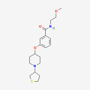 molecular formula C19H28N2O3S B3815041 N-(2-methoxyethyl)-3-{[1-(tetrahydro-3-thienyl)-4-piperidinyl]oxy}benzamide 