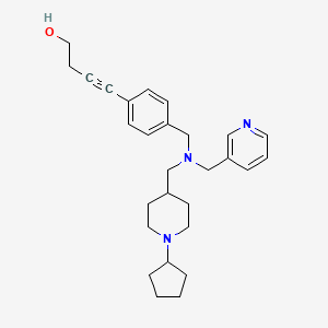 molecular formula C28H37N3O B3815057 4-(4-{[[(1-cyclopentyl-4-piperidinyl)methyl](3-pyridinylmethyl)amino]methyl}phenyl)-3-butyn-1-ol 