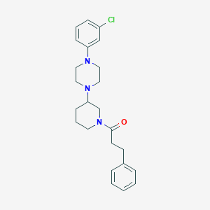 molecular formula C24H30ClN3O B3815071 1-(3-chlorophenyl)-4-[1-(3-phenylpropanoyl)-3-piperidinyl]piperazine 