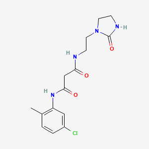 molecular formula C15H19ClN4O3 B3815079 N-(5-chloro-2-methylphenyl)-N'-[2-(2-oxoimidazolidin-1-yl)ethyl]malonamide 