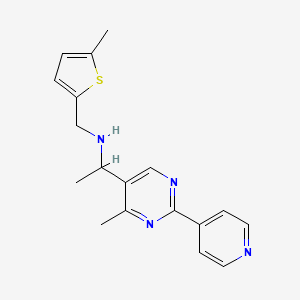 molecular formula C18H20N4S B3815088 1-[4-methyl-2-(4-pyridinyl)-5-pyrimidinyl]-N-[(5-methyl-2-thienyl)methyl]ethanamine 