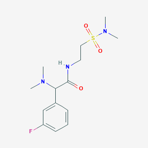 molecular formula C14H22FN3O3S B3815112 2-(dimethylamino)-N-{2-[(dimethylamino)sulfonyl]ethyl}-2-(3-fluorophenyl)acetamide 