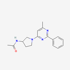 molecular formula C17H20N4O B3815114 N-[1-(6-methyl-2-phenylpyrimidin-4-yl)pyrrolidin-3-yl]acetamide 