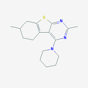 molecular formula C17H23N3S B381512 2,7-Dimethyl-4-(1-piperidinyl)-5,6,7,8-tetrahydro[1]benzothieno[2,3-d]pyrimidine 