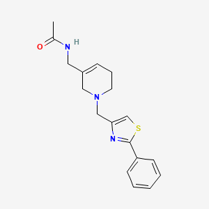 molecular formula C18H21N3OS B3815128 N-({1-[(2-phenyl-1,3-thiazol-4-yl)methyl]-1,2,5,6-tetrahydropyridin-3-yl}methyl)acetamide 
