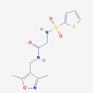 molecular formula C12H15N3O4S2 B3815134 N~1~-[(3,5-dimethylisoxazol-4-yl)methyl]-N~2~-(2-thienylsulfonyl)glycinamide 
