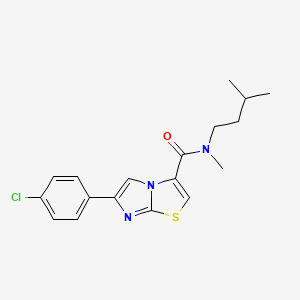 molecular formula C18H20ClN3OS B3815135 6-(4-chlorophenyl)-N-methyl-N-(3-methylbutyl)imidazo[2,1-b][1,3]thiazole-3-carboxamide 