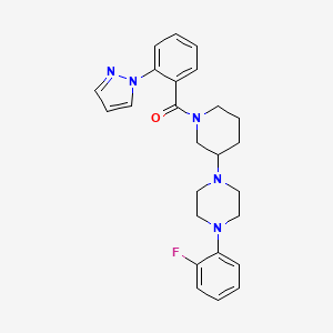 molecular formula C25H28FN5O B3815140 1-(2-fluorophenyl)-4-{1-[2-(1H-pyrazol-1-yl)benzoyl]-3-piperidinyl}piperazine 