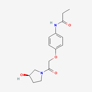 molecular formula C15H20N2O4 B3815146 N-(4-{2-[(3R)-3-hydroxypyrrolidin-1-yl]-2-oxoethoxy}phenyl)propanamide 