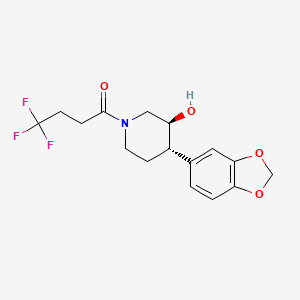 (3S*,4S*)-4-(1,3-benzodioxol-5-yl)-1-(4,4,4-trifluorobutanoyl)piperidin-3-ol