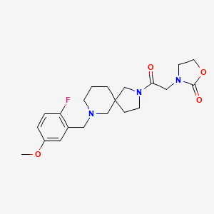 molecular formula C21H28FN3O4 B3815171 3-{2-[7-(2-fluoro-5-methoxybenzyl)-2,7-diazaspiro[4.5]dec-2-yl]-2-oxoethyl}-1,3-oxazolidin-2-one 