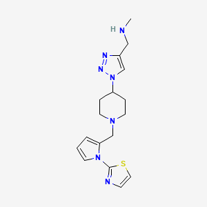molecular formula C17H23N7S B3815178 N-methyl-1-[1-(1-{[1-(1,3-thiazol-2-yl)-1H-pyrrol-2-yl]methyl}-4-piperidinyl)-1H-1,2,3-triazol-4-yl]methanamine bis(trifluoroacetate) 