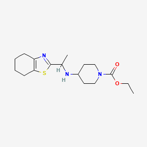 molecular formula C17H27N3O2S B3815215 ethyl 4-{[1-(4,5,6,7-tetrahydro-1,3-benzothiazol-2-yl)ethyl]amino}piperidine-1-carboxylate 