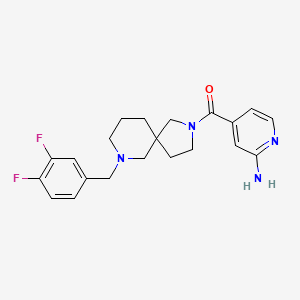 molecular formula C21H24F2N4O B3815223 4-{[7-(3,4-difluorobenzyl)-2,7-diazaspiro[4.5]dec-2-yl]carbonyl}-2-pyridinamine 