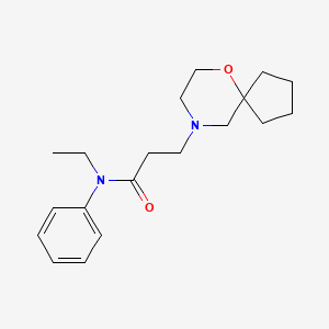 molecular formula C19H28N2O2 B3815230 N-ethyl-3-(6-oxa-9-azaspiro[4.5]dec-9-yl)-N-phenylpropanamide 