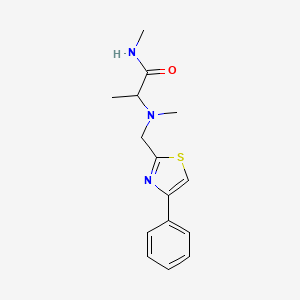 molecular formula C15H19N3OS B3815242 N-methyl-2-{methyl[(4-phenyl-1,3-thiazol-2-yl)methyl]amino}propanamide 