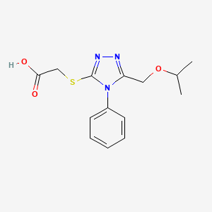 molecular formula C14H17N3O3S B3815263 {[5-(isopropoxymethyl)-4-phenyl-4H-1,2,4-triazol-3-yl]thio}acetic acid 